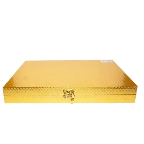 faqueiro de maleta dourada 24 peças prata com dourado