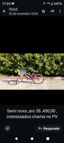 Bicicleta aro 26  semi nova 