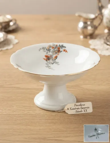 Fruteira Antiga de Porcelana Alemã Kaestner Saxonia