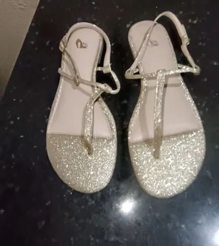 Sandália Rasteirinha Glitter Feminino 39