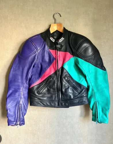 Jaqueta de couro legítimo vintage p/motoqueiro