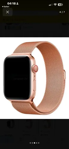 Pulseira Metal Milanesa Aço Compatível Apple Watch 38/40/41 Rosê Gold 2 Cm
