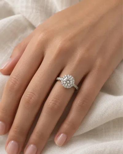 Anel de Ouro com Diamante 2,03 ct F/VS1 + 78 Diamantes