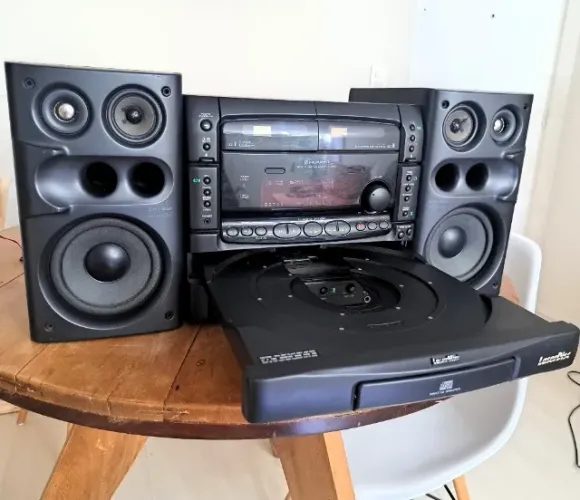 Laser Disc Player Mini System Pioneer Za-v350 Mini System Pioneer com design clássico