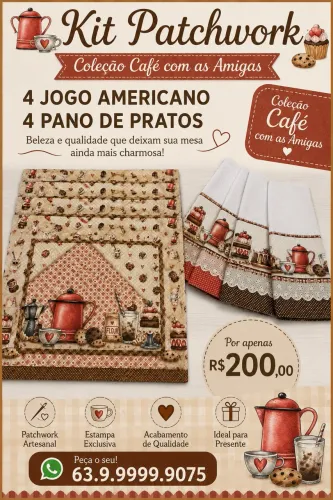 Kit de Pano de Prato e Jogo Americano