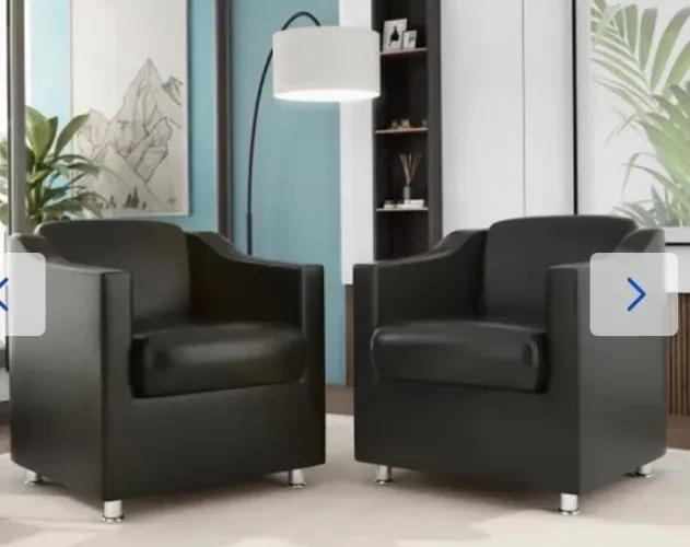 Duo poltronas courino preto 