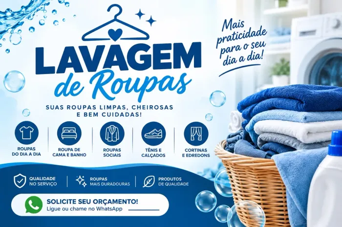 Lavagem de roupas pegamos e entregamos a domicílio