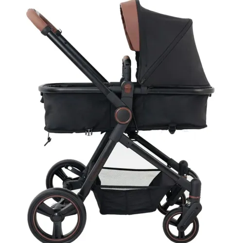 Carrinho Galzerano Ivy TRIO 3 em 1 Rosa Claro com Berço, Passeio, Bebê Conforto e Base