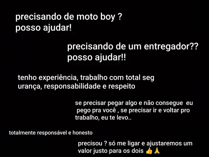 Moto boy / entregador