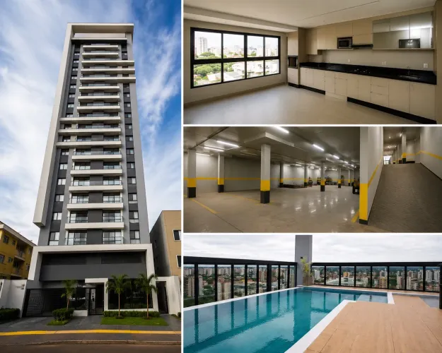 Apartamento Novo | 1 Suíte + 1 Quarto | 2 Vagas | Rooftop com Piscina