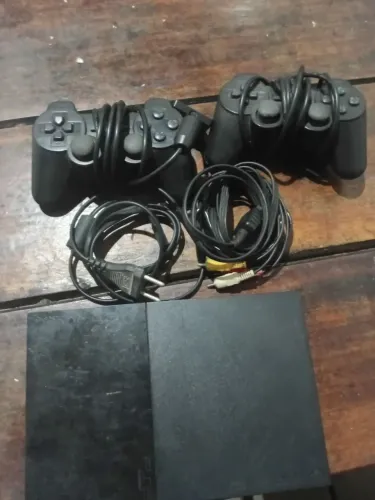 PS2 Slim 2 Controles + Cabos + 1 Jogo ? Funcionando 100%