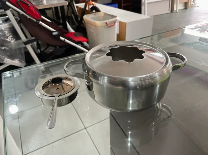 Conjunto Panela e Queimador Inox para Fondue
