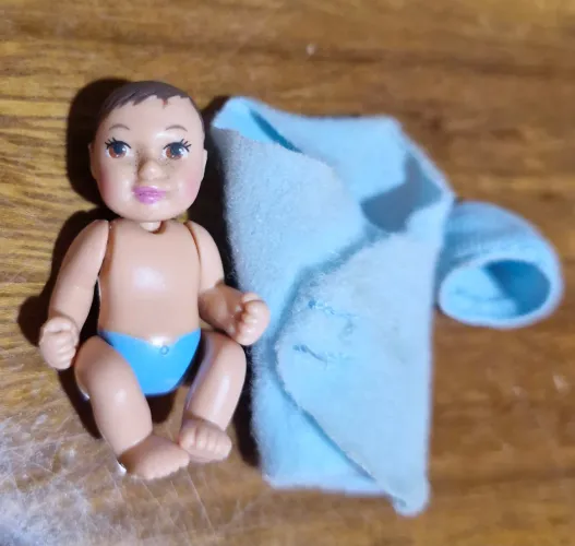 Barbie migge bebê manta e touca
