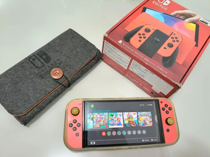 Nintendo Switch OLED Red/Vermelho Mario Desbloqueado 