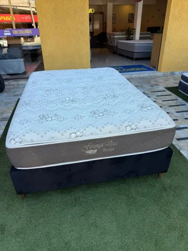 Cama de Casal com colchão Gazin seminovo - entrego! 