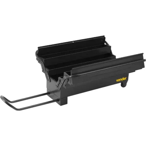 Caixa metálica sanfonada para ferramentas, com 5 gavetas, 60 cm x 19 cm x 20 cm, com roda,