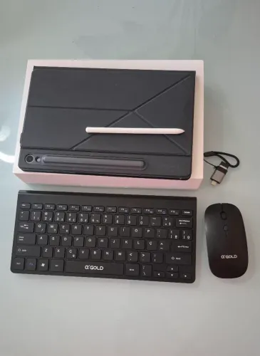 Tablet tab s10 lite + teclado + mouse + adaptador para conectar o teclado no tablet