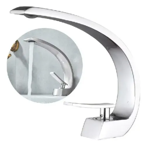 TORNEIRA BANHEIRO CASCATA MISTURADOR MONOCOMANDO INOX LUXO
