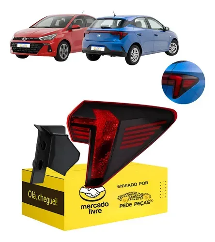Lanterna Traseira Canto Hb20 Hatch 2023 24 25 2026 S/led Ld Direito/passageiro Vermelho