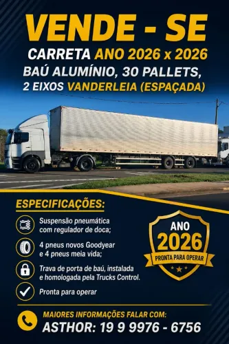 Carreta RANDON BAÚ 30 Pallets TROCO Cavalo 4 x 2