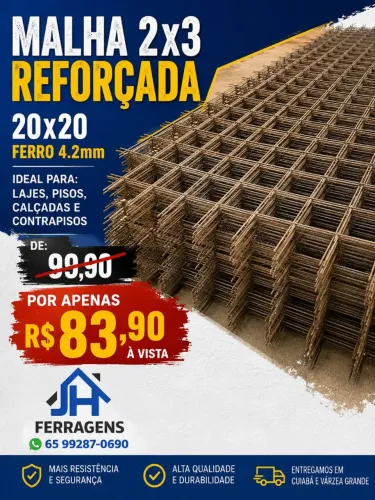 Malha p/Piso/Piscina/Laje/Calçadas 