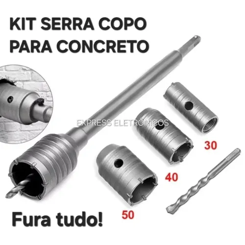 KIT SERRA COPO PARA CONCRETO PROFISSIONAL AÇO REFORÇADO BRUTO NOVA