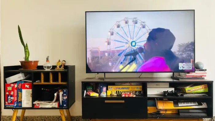 Kit Sala: Rack para TV + Móvel Auxiliar Organizador Pés Palito