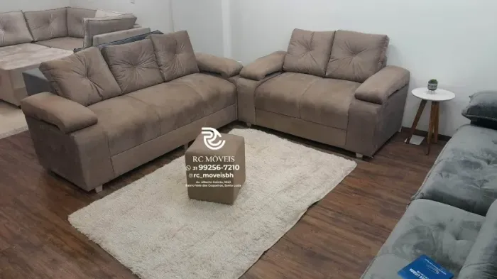 Sofá 2 e 3 lugares Suede de qualidade D33 Braço Fofão Confortável Direto da Fábrica - Mont