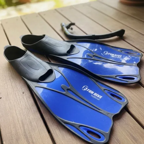 Kit Mergulho Fun Dive XL 44/45 + Snorkel Seasub + Máscara Nova na Caixa