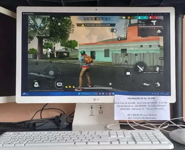 All In One LG 22V280 - Intel Celeron N4100 - 1.10 Ghz - 4.0 GB Memória - 120 GB SSD 