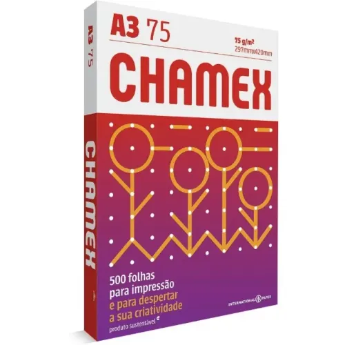 Papel Sulfite A3 Chamex 75g Com 500 Fls - 297 X 420