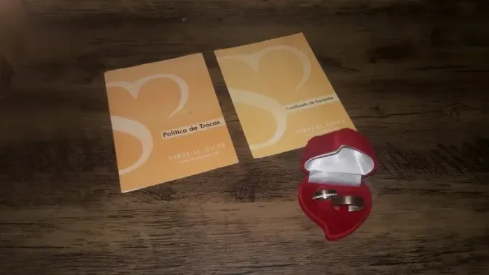 Par de Alianças 14 e 28 Prata e Ouro 18k Casal por R$200 