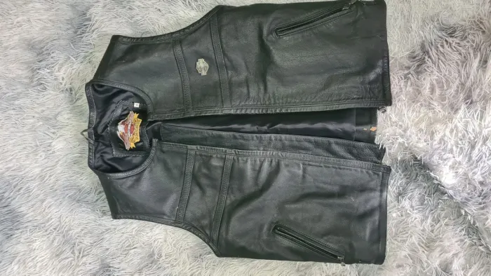 Colete couro harley