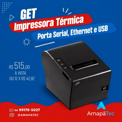 Impressora Térmica Get Serial Usb e Ethernet