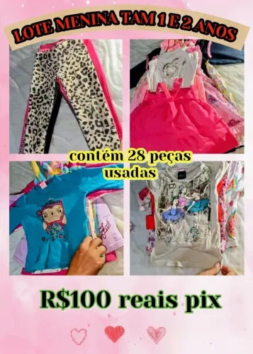 Lote menina Tam 1 e 2 anos