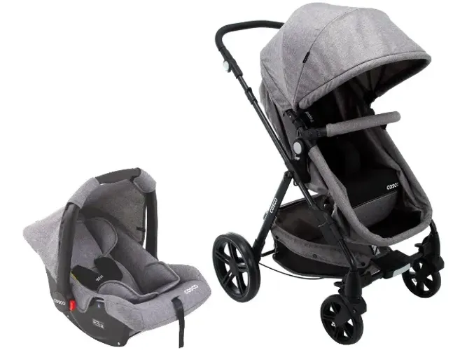 Carrinho Cosco Poppy (carrinho Moisés + bebê conforto)