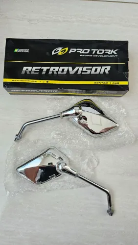 Par Retrovisor Cromado Pro Tork Modelo Asa