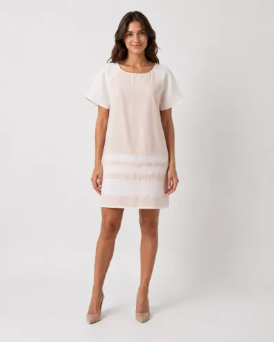 Vestido Luigi Bertolli City Tamanho M Off White/Rosé