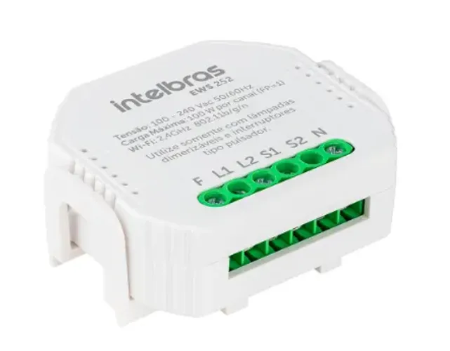 Minicontrolador Dimmer Smart Wi-fi 2 interruptores EWS 252