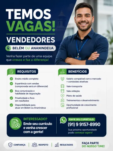 Vaga de emprego - VENDEDOR