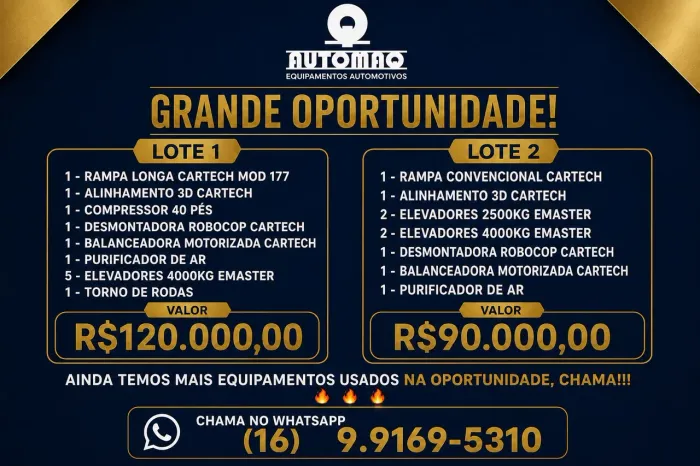 Lote completo Equipamentos Automotivo - 120 mil