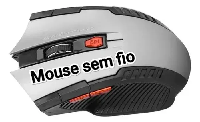 Mouse sem fio Cinza Gamer para Notebook PC Promoção Novo