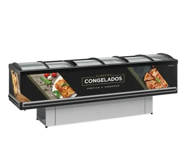 NZ. Ilha de congelados 2,90 metros vidros curvos GELOPAR