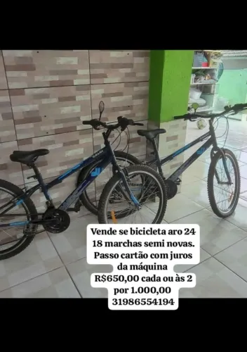 Duas bicicletas Caloi aro 24 seminovas