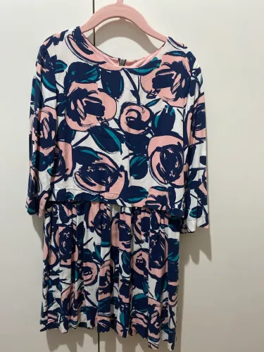 Vestido gap kids floral manga 3/4 forrado