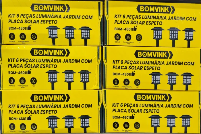6 LUMINARIAS SOLARES DE JARDIM REF: BOM-4601