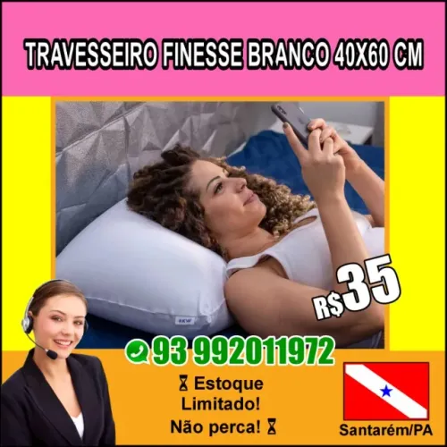 Travesseiro Finesse Premium 40x60 - Durma Bem E Sem Dores No Pescoço