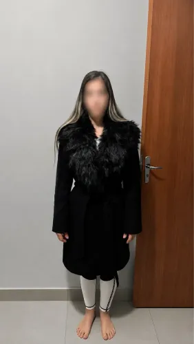 Sobretudo Zara premium com lapela removível Faux fur P