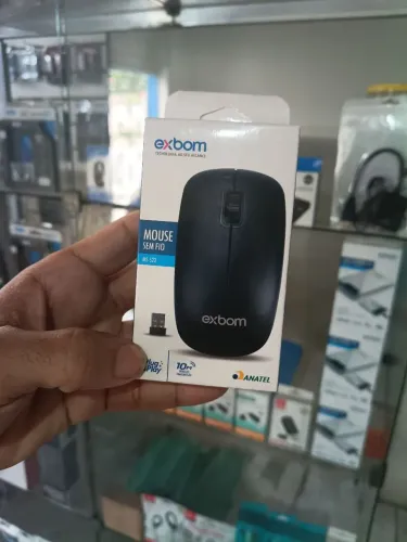 Mouse Sem Fio Exbom Preto a Pilhas Pc, Notebook, TV