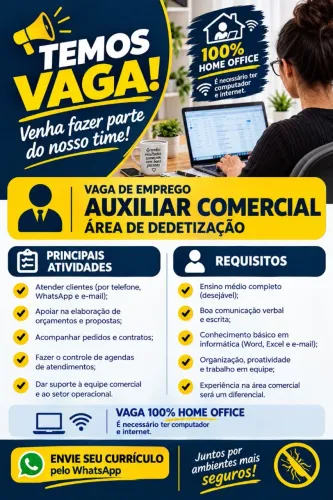 Vaga de auxiliar comercial